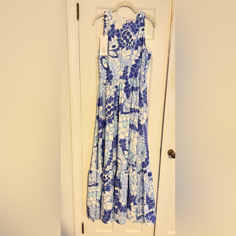 Easton Blue and White Floral Maxi Dress